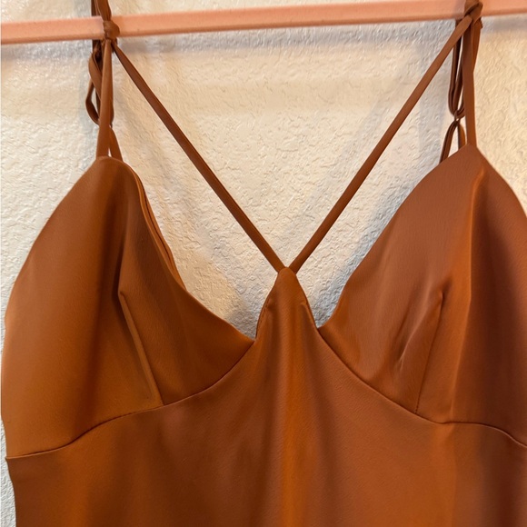 Urban Outfitters Brown Satin Mini Dress - Picture 6 of 15